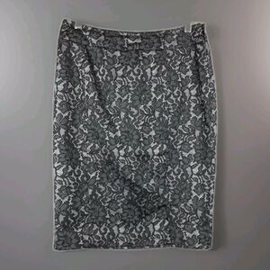 Worthington Womens Petite Stretch Pencil Skirt Floral Gray Size 4P Lined